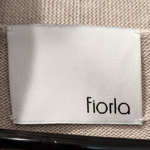 Fiorla Oversized Long Duster Tan Cotton & Cashmere Open Front Cardigan Women's S - Picture 4 of 5